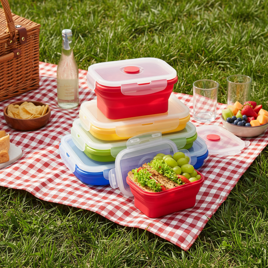 Collapsible Lunch Box Food Storage Container