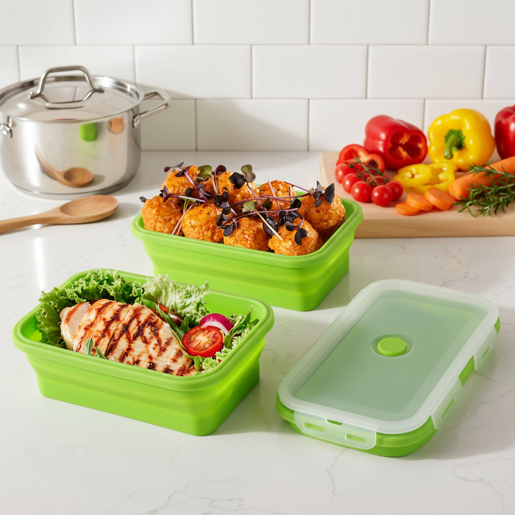 Collapsible Lunch Box Food Storage Container