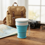 Silicone Folding Camping Cup with Lids