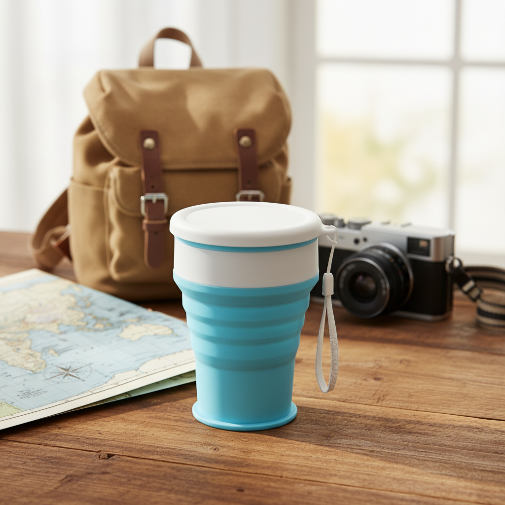 Silicone Folding Camping Cup with Lids