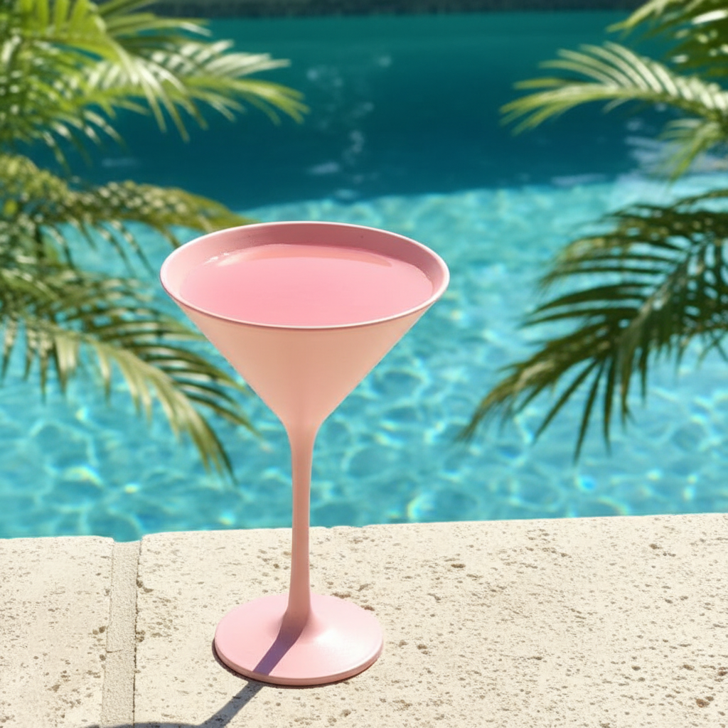 9oz Unbreakable Plastic Martini Glasses