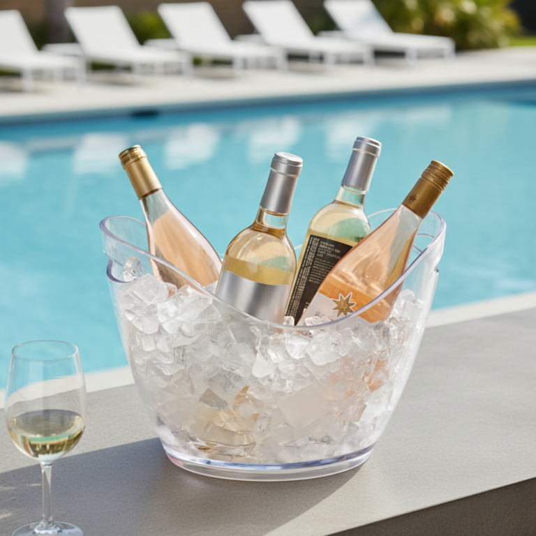 Clear 8 Liter Plastic Ice Bucket