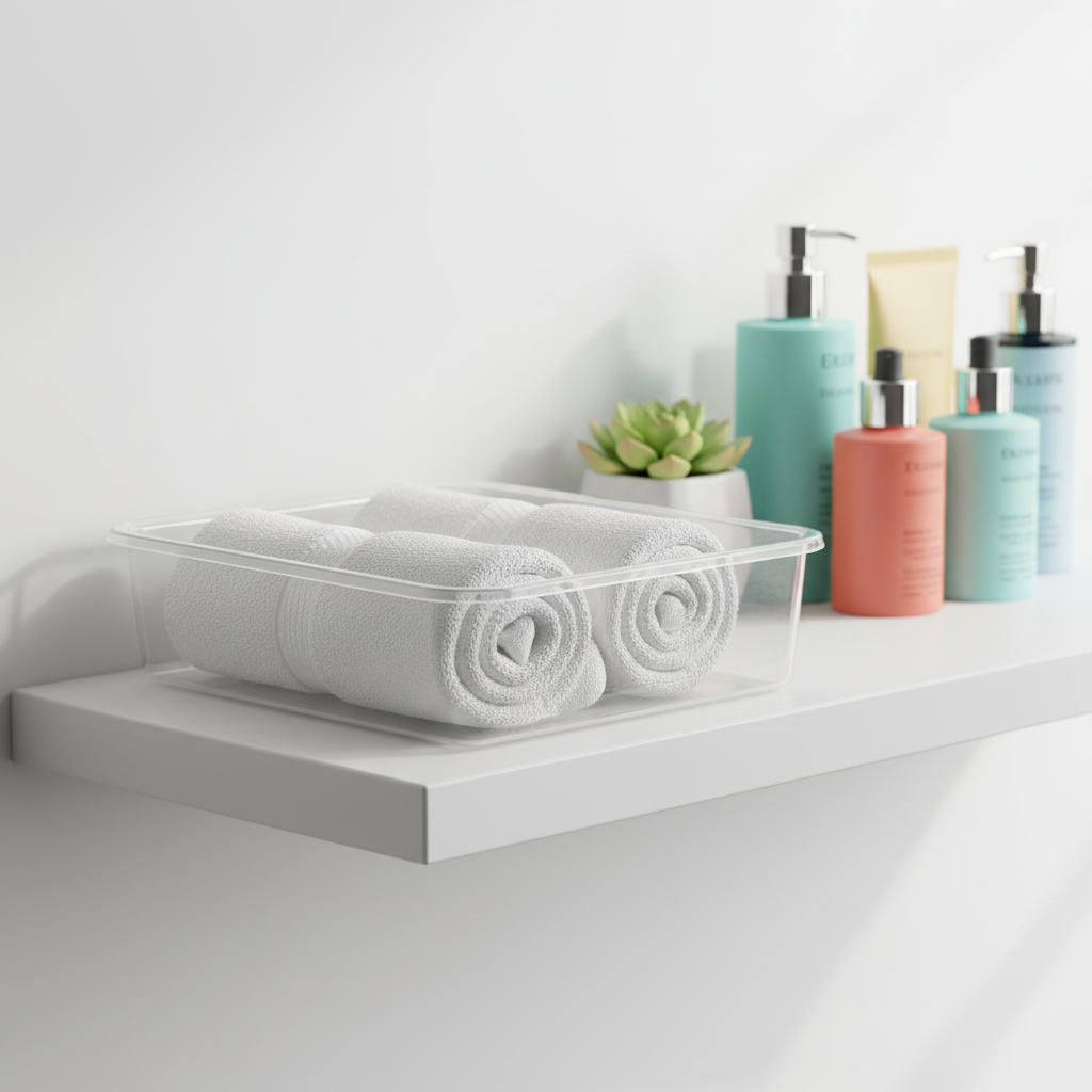 Clear Bathroom Organizer Bin